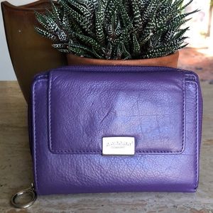 🌹KABANA Germany Blue Violet/Purple Glove Leather Zip Around And Snap Wallet!